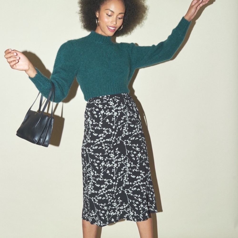 Rouje Gloria skirt in black and white print, size 38